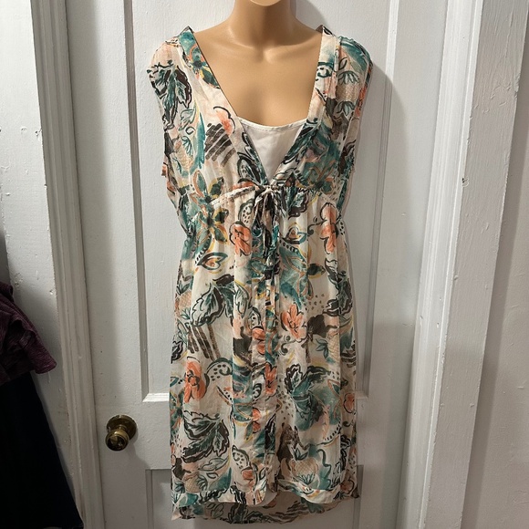 Merona Dresses & Skirts - Merona‎ Yellow and Green Floral Layered Dress in L